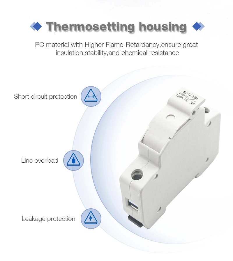 China Professional Manufacturer Solar PV DC 1p 32A 1000V Fuse Holders and Fuse for PV System with Good Price