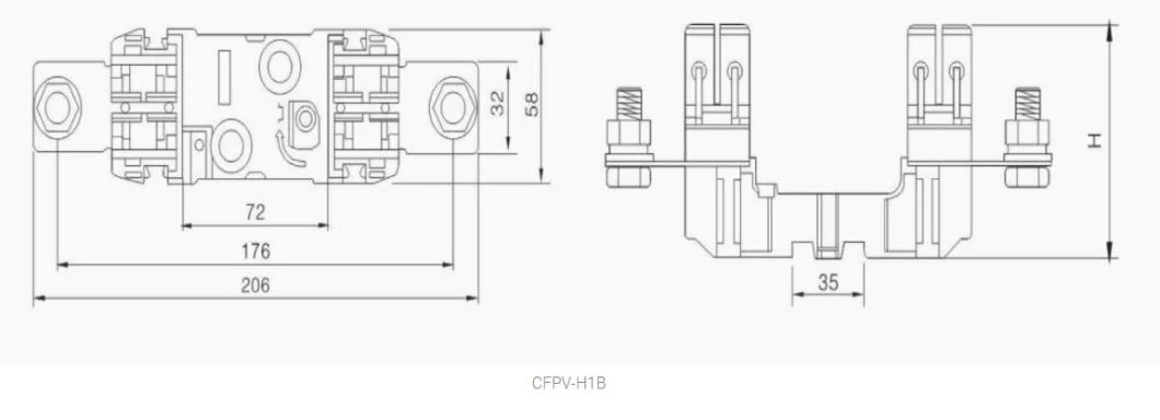 PV Nh Fuse Base 1000 V DC Nh00 Nh1 Nh2 Nh3 Size