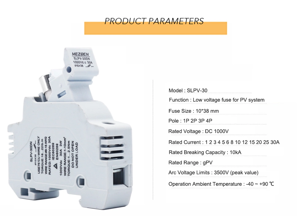 Factory Supplier Solar Power System PV DC 1000V Fuse Holder